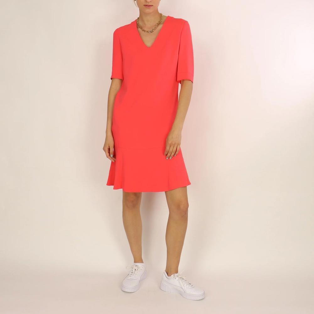 NWOT Stella McCartney Ruffle Hem Oversized Dress, coral pink, size 46 US 10/12